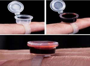 50PCS Tattoo Pigment Ink Ring Cup Holder With Lid Cover Cap for Eyelash Extend Glue Container Permanent Makeup Microblading Tool2806084