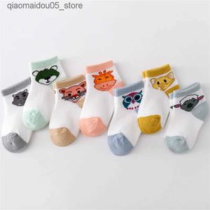 Kids Socks Lawadka 7 pairs/batch newborn baby boys and girls socks summer mesh thin cotton cartoon baby girls casual socks 0-24 months Q240413