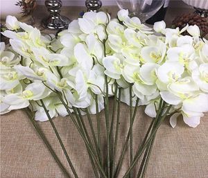 20pcslot Whole White Orchid ramificações artificiais para decoração de festas de casamento orquídeas Flores baratas1398060