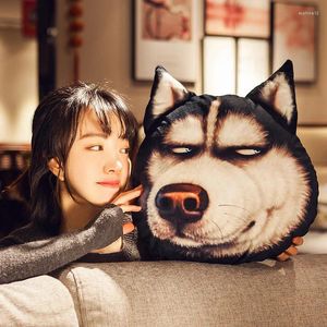 Pillow 3D Husky Dog Head Throw Simulation Pet Wonderful Bed Sofa Boy Funny II Ha