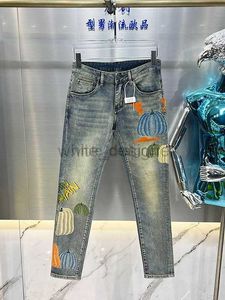 Дизайнерские джинсы для мужского модного бренда тыква с принтом