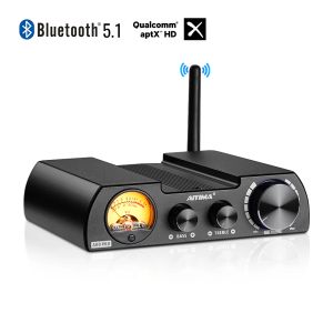 Amplificadores AIYIMA A08 Pro Bluetooth 5.1 amplificador TPA3255 QCC5125 ATPXHD AMPLIFICADOR DIGITAL STÉRIO 300W Sistema de home theater com medidor VU