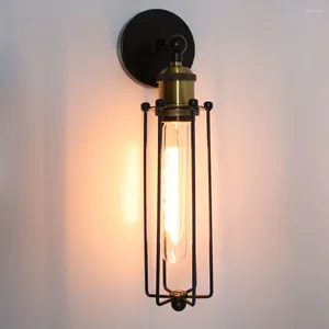 Lampa ścienna Vintage Lekkie przemysłowe LED klatkowe klatkowe Lubaż w klatce nocnej oświetlenie wewnętrzne do salonu bar kuchenny dekoracje kuchenne