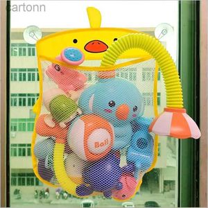 Bath Toys Bath Toy Storage Bag Multi Använd dusch Toy Holder Baby Bathtub Toy Storage Container Cute Duck Form Toys Basket 240413