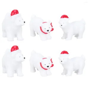 Decorative Figurines Bear Christmas Miniature Decorations Polar Micro-Landscape Ornaments Desktop Decoration (Random Style)