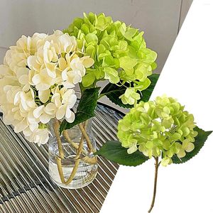 Decorative Flowers Artificial Silk Hydrangea Bouquets Faux Stems For Home Table Outdoor