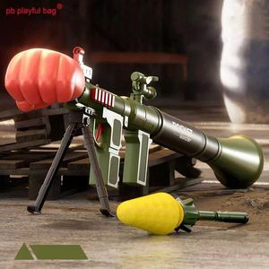 Gun Toys Outdoor Sports Childrens RPG Hand Grenade Rocket Launcher Iron Fist Soft Bullet Toy Accessories Military Model CS Game Gift QG460 yq240413AG2EAG2E