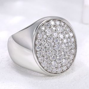 Europa e America Hot Trendy Luxury Moisaanite Rings Test Pass Teste Real 925 Prata esterlina Full Moissanite Ring Brilliant Diamond Party Wedding Jewelry Gift