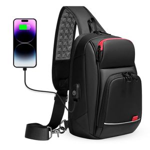 防水97男性用iPad CrossbodyショルダーバッグショートトリップUSB充電メッセンジャースリングチェストパック男性ボルサ240407