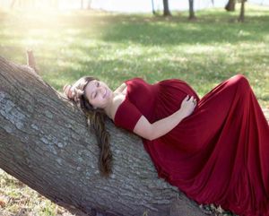 2016 Sexy off Shoulder Pregnant Prom Dress A Line Spandex Floor Length Back Zipper Dark Red Evening Gown Custom made7164692