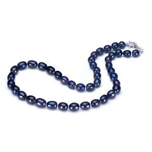 Bärade halsband Dainashi Natural Black Pearl Necklace 925 Sterling Sier Shiny Star Buckle 89mm Storlek 45 cm Längd 4 Färger Fina smycken Otntq