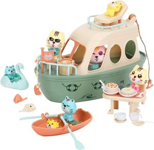 Pretend Play Toy Set Plastic Cat Scene Playset Figures Playing House Props for Toddlers DIY Childrens Toys 240407