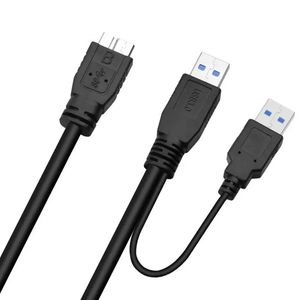 Новый USB3.0 Micro-B Мобильный кабель жесткого диска двойная головка USB-кабель питания со вспомогательным источником питания 0,6/1 метра