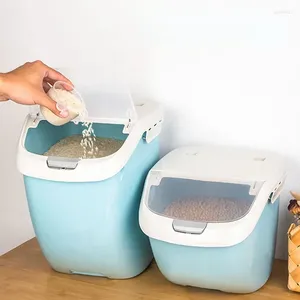 Storage Bottles Rice Box Case Sealed Moisture-proof Grain Container Bucket Cereal Dispenser Flip Lid Plastic Food Organizer