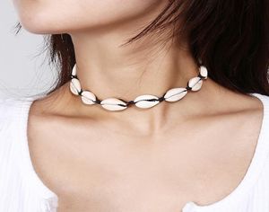 Cadeia de corda Colares de casca natural Moda mulher Boho Seashell Colar Charklace Lady Lady Summer Beach Jewelry Girl Chokers TTA1108609489