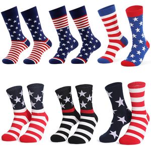 Party Favor Women Men Socks Striped Stars US Flag Sport Socks 7 styles breathable Festival gift