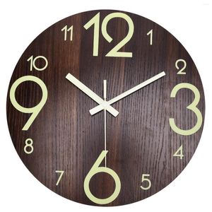 Wall Clocks Decorative Silent Luminous Clock Durable Non Toxic 11.81in Round For Bedroom Office Old People Kitchen