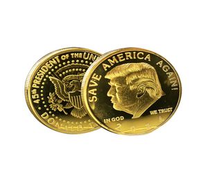 Gold and Silver Trump 2024 Monety Commagorative Crafts Save America Again Metal Badge7676277