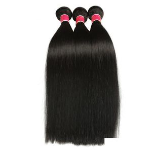 Hair Wefts Mink Brazilian Body Wave Virgin Unprocessed Human Extensions Straight Weave Bundles Drop Delivery Products Dhv6C