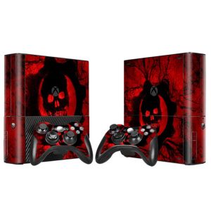 Stands Red Skull Hot Protective Vinyl Skin Sticker Decal Cover for Xbox 360 E Console Skins Wrap Sticker