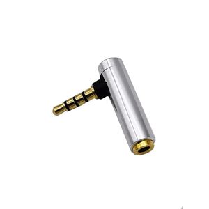 2024 1PC 3,5 mm Audioanschluss 3.5 JACK Rechten Winkel weiblich bis 4pole männlicher Audio -Stereo -Stecker L Form 90 -Grad -Kopfhörerkonverter für Audio