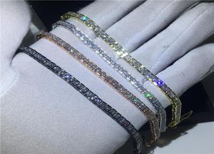 Vecalon 4 Colors Tennis Bracelet Princess Cut Diamond White Gold Партия Свадебные браслеты для женщин мужской ювелирные изделия35899572563839