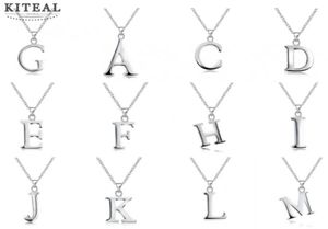 silver necklace English Letter Capital Pendant Necklace shine 18inch collares 925 joyas SMTS60027218003