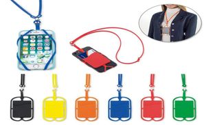 Silikon lanyards halsband halsband sling korthållare remssnyckelring för iPhone Samsung Huawei Xiaomi Moto Universal Mobile Phon2475668