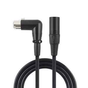 XLR Cabo ângulo reto XLR fêmea para macho Balanced 3 pinos Cabo de microfone para aplicações de gravação, mixers, sistemas de alto -falantes, DMX