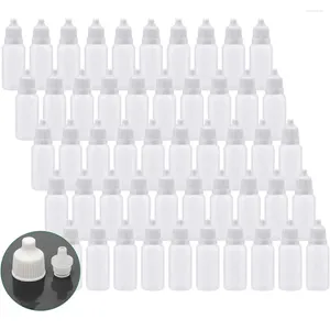 Speicherflaschen 50pcs Plastik-Tropfenflasche Eye 5-30 ml leerer quietbarer LDPE mit kindlicher Kappe