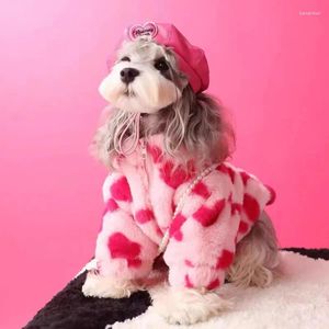 Abbigliamento per cani per cappotto per il cuore vestiti vestiti di velluto abiti abiti per animali domestici graziosi sweet yorte sweet Yorkies stampare rosa ragazzo chihuahua