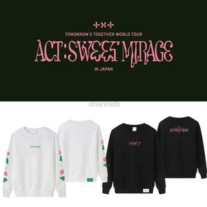 Damen Hoodies Sweatshirts Kpop Txt Japan Konzert Act süß Mirage Pullover Khaki Kapuzenkapsel Frauen Frauen Mann Tian Guozheng Reflektierendes graues Y2K Hoodie 240413