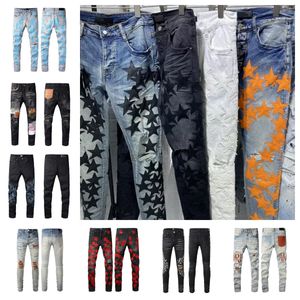 Amir-ss Mens jean Distressed Ripped Bikers Man Luxury Designer Jeans Slim Fit Motorcycle Biker Denim For Men S Black pour hommes