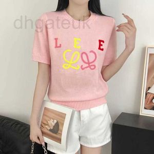 Women's T-Shirt designer brand New Round Neck Knitted Contrast Letter Short Sleeve Age Reducing Versatile Top for Women 1CTO