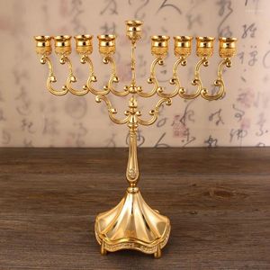 Candle Holders Creative Europe 9 Lights Golden/ Silver Metal Canlesitcks Gold Candelabros för vardagsrum/ bröllopsdekoration ZT200