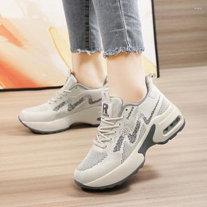 Lässige Schuhe Frühling Frauen Plattform Wedge Sneakers Ladies Heels bequeme Outdoor Walking Chunky Footwear Korb Femme