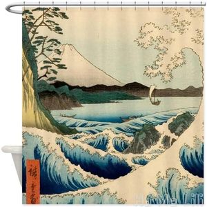 Shower Curtains Japanese Vintage Art Sea Of Satta Decorative Fabric Curtain By Ho Me Lili Polyester Waterproof Sets With Hooks