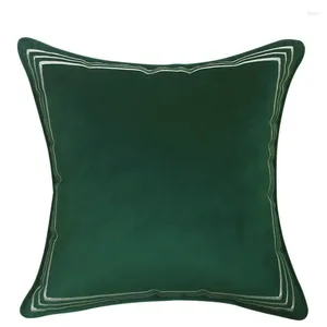 Pillow Green Velvet Cover 50x50 Decorative For Sofa Big Square Silver Embroidery Home Seat Chair Bedding Decorating