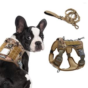 Dog Apparel Pet Harness Reflective Adjustable Tactical Vest For Small Medium Large Dogs Training Easy Control