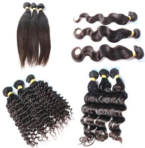 Whole 10a Human Hair Bundles Straight Body Deep Deep Wave Natural Wave Brazilian Virgin Hair Weave Bundles Weft9392660