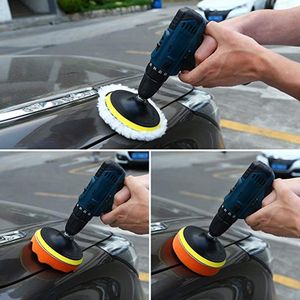 3/4/5Inch Car Polishing Pad Kit Set Self-Adhesive Buffing Waxing Sponge Wool Wheel Polishing Pad For Car Polisher Drill Adapter