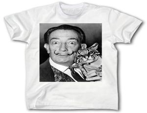 Salvador Dali Cat Shirt S XXXL Surrealism Art Artist Casual Short Sleeve Shirt Tee7668976