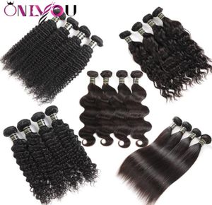 Brazilian Virgin Hair Body Wave Straight Deep Water Wave Kinkly Curly Human Hair Extensions 10a Grade Weft Weave 3 4 Bundles Natur1405373