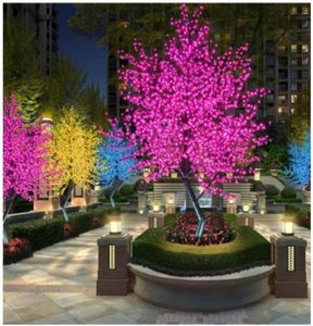 LED CHERRY BLOSSOM TREE LIGHT 864PCS LED -glödlampor 18m höjd 110220VAC Sju färger för alternativ Regntät utomhusanvändning Drop1257334