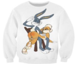 FashionNewest Fashion Womenmen Bugs Bunny Looney Tunes 3D Impresso Sweetshirts Capuz Tops S5XL B45975799