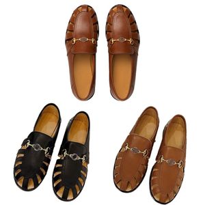 Slides Designer Slides Brown Sandals Famous Designer Flats Black Desinateur Sandals Chunky Leather Shoes Casual Comfortable Flat Brown