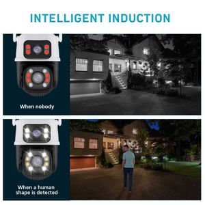 IP -Kameras HiseU 4K 8MP PTZ WiFI IP -Kamera Dual Objektiv 5x Zoom AI Human Detect Wireless Überwachung CCTV -Kameras Sicherheitsschutz 240414