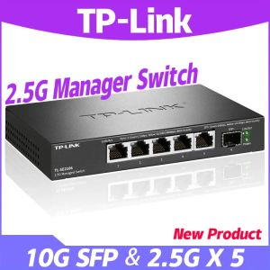 Switches TPLINK 10Gb SFP WEB Management Switch 2500Mbps Network Port+10000M Optical Port Ethernet 2 5 Gigabit Switch TLSE2106