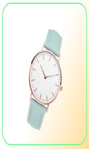 Prosty zegarek dla kobiet ubiór skórzany zespół kwarcowy Kwarc Masowe panie Złote Rose Gold Clock Kobieta 243Y4078918