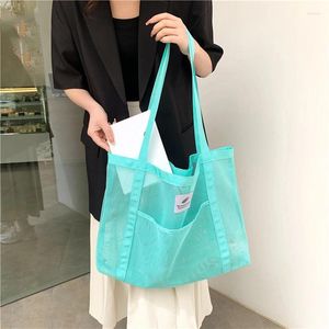 Shoulder Bags Reusable Shopping Women Large Tote Purse And Handabg Fruit Vegetable Clear Mesh Washable Storage